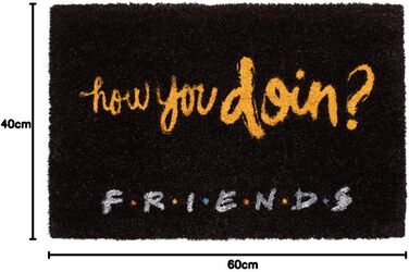 Килимок Grupo Erik Coconut Mat Килимок для дверей Friends How Do You Doin&39 - Килимок для бруду 40x60 см - Забавний килимок для дверей - Килимок для дверей в приміщенні How You Doin&39