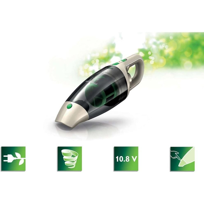 Вертикальний пилосос PHILIPS MiniVac - Акумуляторний 2-ступінчастий пилосос, акумулятор 10,8 В, циклонічний без мішка, легка конст