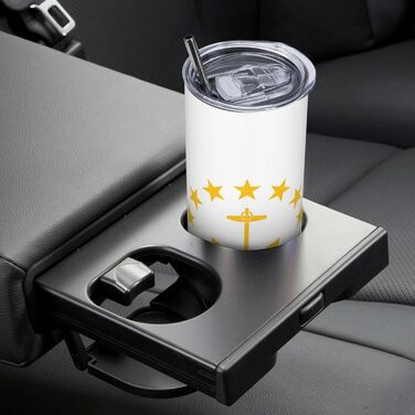 Кухоль із прямою трубочкою, дизайн прапор штату Род-Айленд, друкований, дорожній кухоль, підходить для кемпінгу, офісу та дому, 590 мл