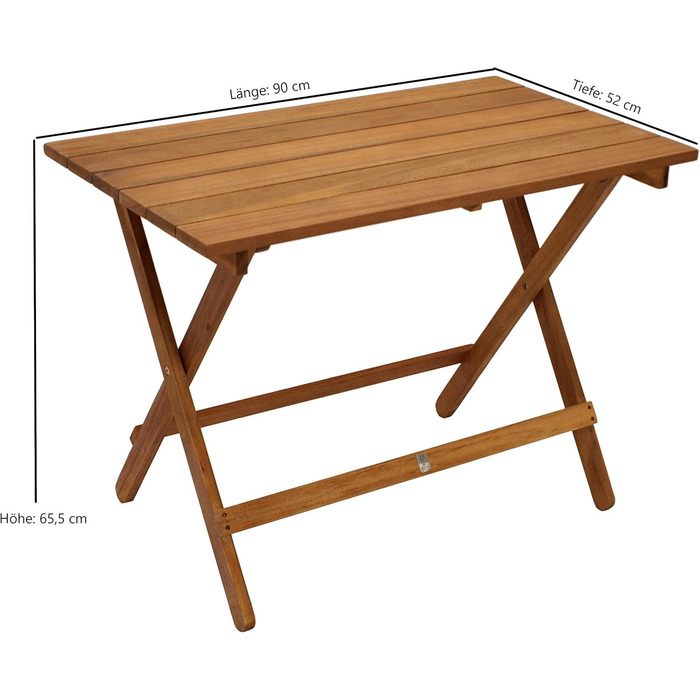 Розкладний журнальний столик DEGAMO Dana 90x52x65 см, масив акації, оброблений олією