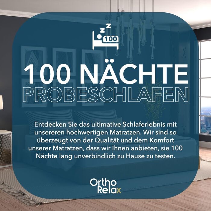 Матрац Ortho-Relax 90x200 см, висота 19 см, рівні жорсткості H4 та H5, 100-денний пробний період, двосторонній, м&39який та твердий боки, 7-зонний спеціальний комфортний пінопласт, 90 x 200 см H4 та H5 / 7-зонний / двосторонній матрац