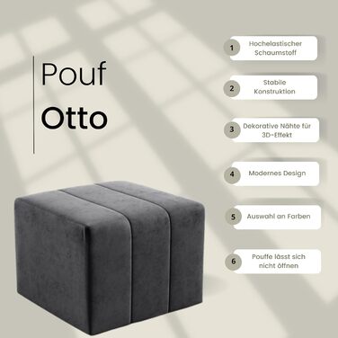 Пуф LIKMA, Табурет Брудний Рожевий 46x35x46 см, Оксамитове сидіння з 3D-ефектом, Пуф для ніг, Пуф-табурет, М&39який табурет, Сучасна лавка, Лавка для коридору, Пуф. Тканина Жасмин 61 Брудний Рожевий (Жасмин 61)