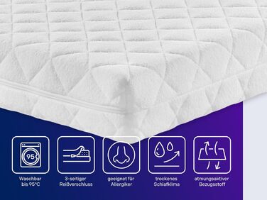 Дитячий матрац Traumnacht BT Kiddy Pure, 70 x 140 см, протестований на наявність шкідливих речовин згідно зі стандартом Oeko-Tex Standard 100, чохол, що не завдає шкоди шкірі, знімний та пральний, виготовлено відповідно до німецьких стандартів якості. Pur