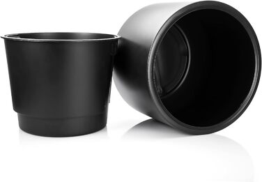 Квітковий горщик BigDean Style ø 40 см, антрацитовий, зі знімним внутрішнім горщиком - всепогодний квітковий горщик з ударостійкого пластику - великий горщик, підходить для використання на вулиці та в приміщенні ø 40 см