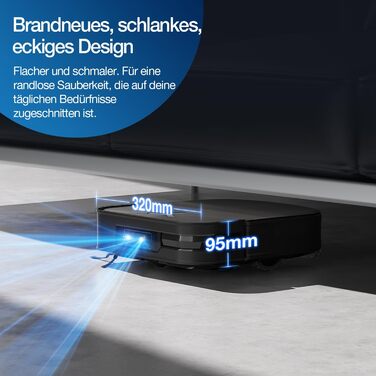 Вакуумний робот з функцією миття підлоги Всмоктувальна станція Потужність всмоктування 8000 Па, система підйому швабри 15 мм, само