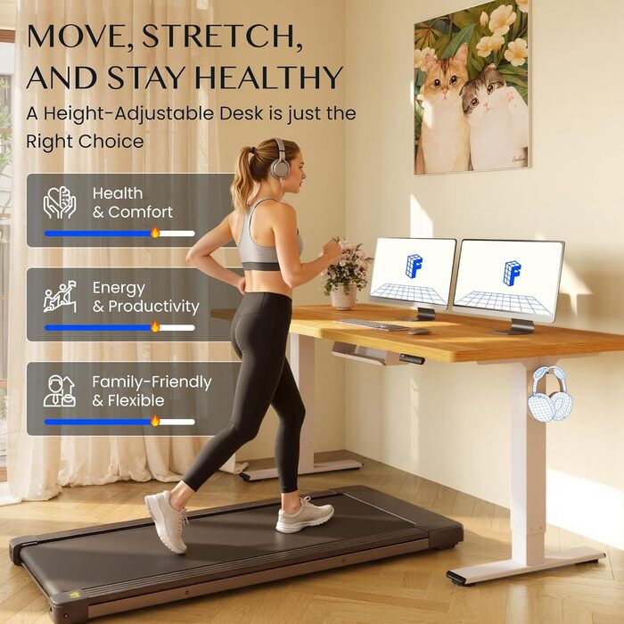 Каркас столу FLEXISPOT з регулюванням висоти, електричні ніжки столу з 2 двигунами, світлодіодним індикатором висоти та 4 функціями пам&39яті, включаючи 2 гачки та органайзер для кабелів, чорний. Каркас столу E1 PRO нова версія, благородний чорний.