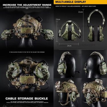 Тактична комунікаційна гарнітура TS TAC-SKY (без шумозаглушення), перемикання лівого та правого мікрофонів, силіконові амбушури (HD-14-A-BLK)