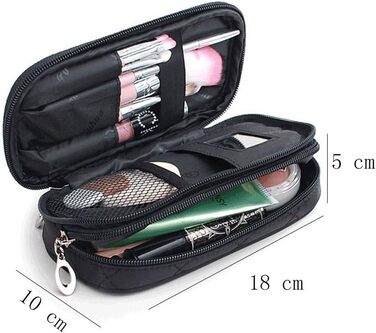 Сумка для макіяжу для жінок з дзеркалом Кисті краси Дорожній набір Організатор Косметичка Професійна багатофункціональна 2-х шаров