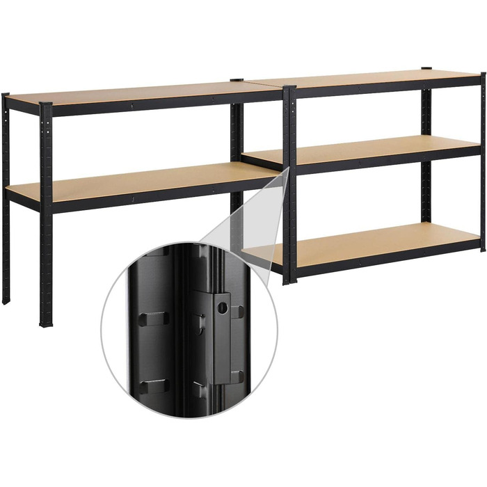 Стелаж Yaheetech для важких умов експлуатації, 180 x 120 x 45 см, 5 полиць, металева полиця, максимальне навантаження 875 кг, чорний