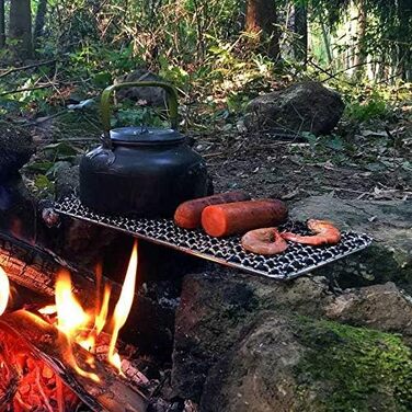 Грилі Bushcraft, грилі для походів, приготування їжі на багатті, решітка для гриля, високоміцне сітчасте спорядження для кемпінгу, пішого туризму, походів, 2 шт.