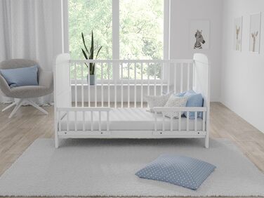 Дитяче ліжечко/спальне місце Love For Sleep 70x140 см з захисним бар&39єром, що трансформується, біле, Maddox, дитяче ліжко, дерев&39яне - Дитяче ліжко, Ліжечко-трансформер