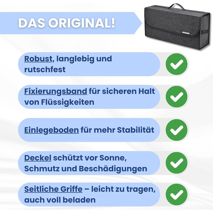 Організатор для багажника Freddy Складаний та надзвичайно міцний, нековзний на липучках - Практичні автомобільні гаджети та автоак