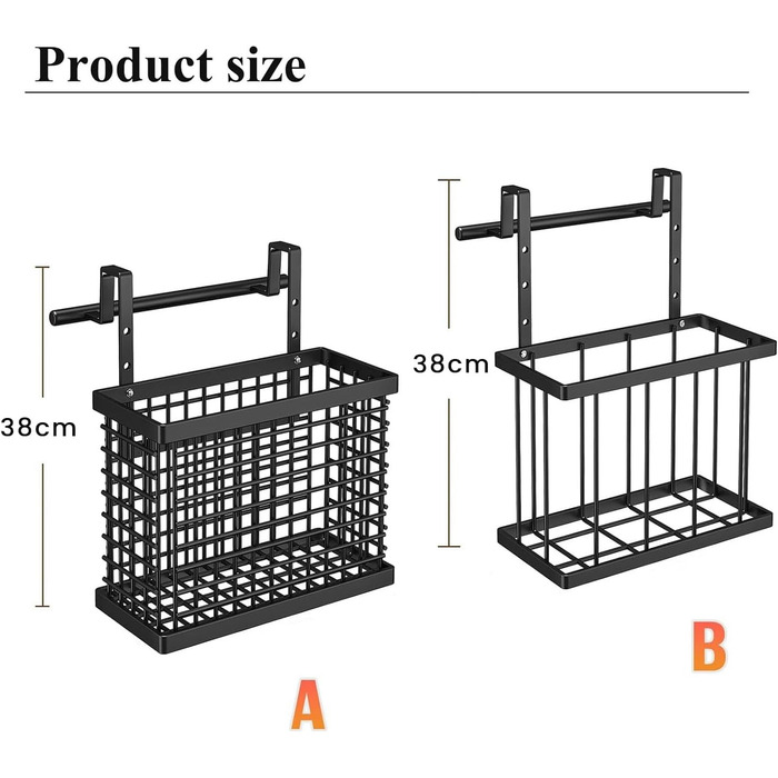 Підвісні кухонні кошики plmvhpb 2 упаковки, кошики для овочів, щільні сітчасті кошики для зберігання з рушникосушкою, органайзером над дверцятами шафи та дротом кошика для зберігання