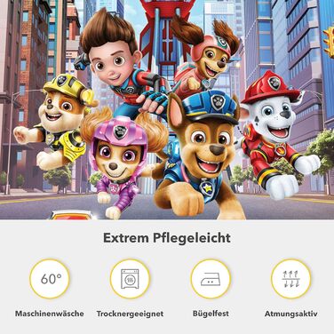 Постільна білизна Trumschn Paw Patrol 135x200 80x80 - Paw Patrol Кінофільм - 100 бавовна - Постільна білизна Chase Paw Patrol Migh