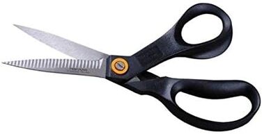 Квіткові ножиці Fiskars із зубчастим лезом, довжина 19 см, лезо з нержавіючої сталі/пластикові ручки, чорні/помаранчеві, S28, 1001544 Одинарні