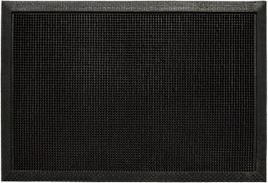 Гумовий килимок для дверей зі скошеним краєм Килимок для дверей для приміщень та вулиці, Чорний гумовий килимок для бруду з шипами, Нековзний, Всепогодний килимок для дверей, Плоский килимок для дверей (60 x 100 см)