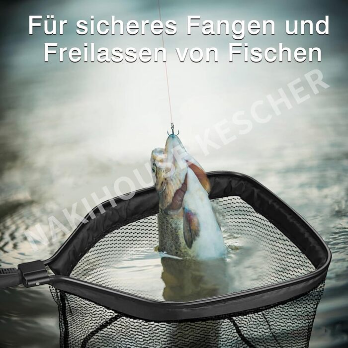 Рибальська сітка, плавуча рибальська сітка, складна рибальська сітка, телескопічний підсак для легкого вилову та випуску риби, рибальська сітка для дітей та дорослих, 100 см