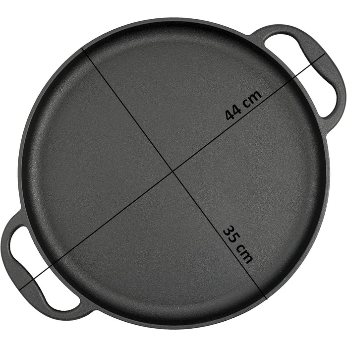 Чавунна сервірувальна сковорода BBQ-Toro Ø 35 см - кругла вже запечена - попередньо приправлена сковорода-гриль для газового гриля