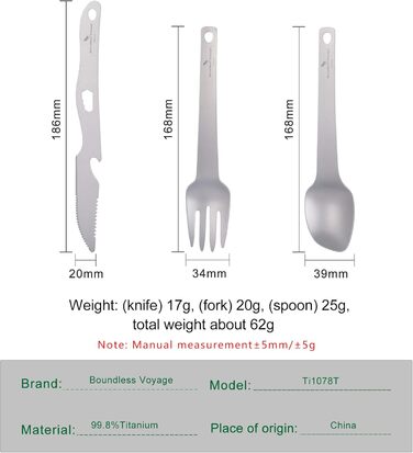Титанові ложки, виделки, ножі, набір столових приборів, надлегкі столові прибори для кемпінгу, портативні невеликі столові прибори, столові прибори для домашнього приготування їжі, столові прибори для подорожей, столовий посуд, столові прибори для подорож