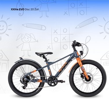 Дитячий гірський велосипед S&39Cool XXlite EVO 20R 7S (20 футів, сірий/помаранчевий)