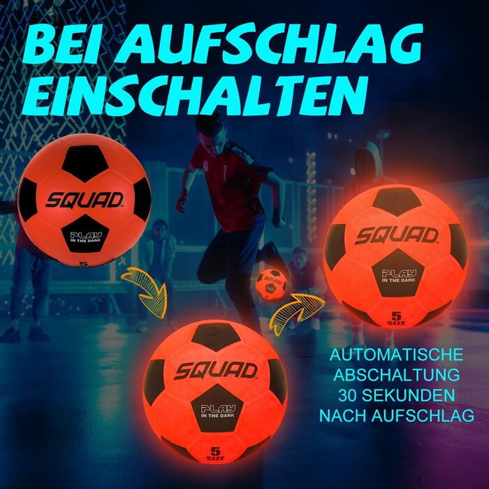 Сяючий футбольний м'яч, світлодіодний футбол з 2 лампами та змінними батареями, офіційний розмір 5 - чудовий подарунок для дітей та підлітків