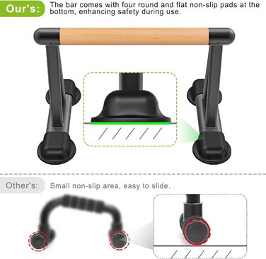 Ручки для віджимань Dolibest, калістеніка, паралельні ручки для віджимань, фітнес-стійка на підлозі, нековзні бруски для віджимань, ручки для рук, 2 шт., L-подібний гриф для віджимань середнього розміру для тренувань у приміщенні та на вулиці вдома, дерев