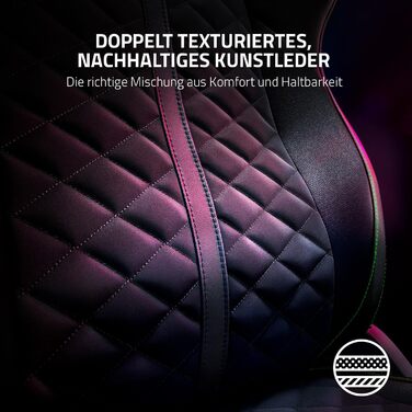 Геймерське крісло для комфортного сидіння протягом усього дня (інтегрована поперекова підтримка, реактивний нахил сидіння, ширше сидіння, оптимізована щільність подушки) Чорний Стандартний Enki Black