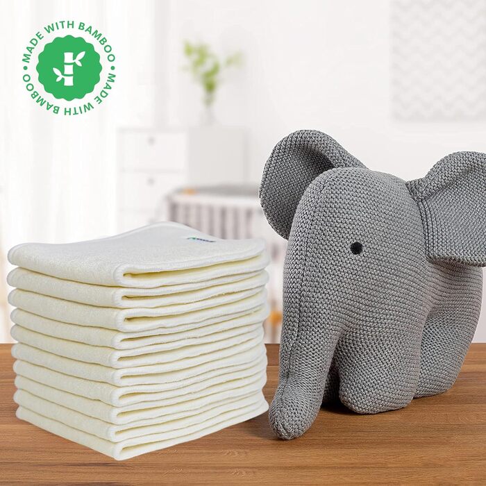 Набір з 5 вкладишів для підгузників, виготовлених з 100 бамбукових волокон, чотиришарові, можна прати. Антибактеріальні антиалерге