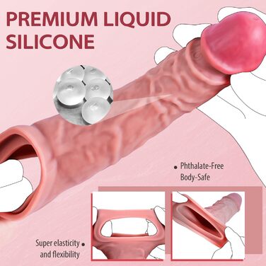 Реалістична пеніс-насадка DRAGOSTI для чоловіків