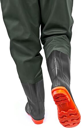 Вейдерси Omega розмір 43-46 100 водонепроникні гумові рибальські штани з нековзною підошвою, регульовані підтяжки, рибальські вейдерси з ПВХ для чоловіків, забродні чоботи для риболовлі та роботи у воді