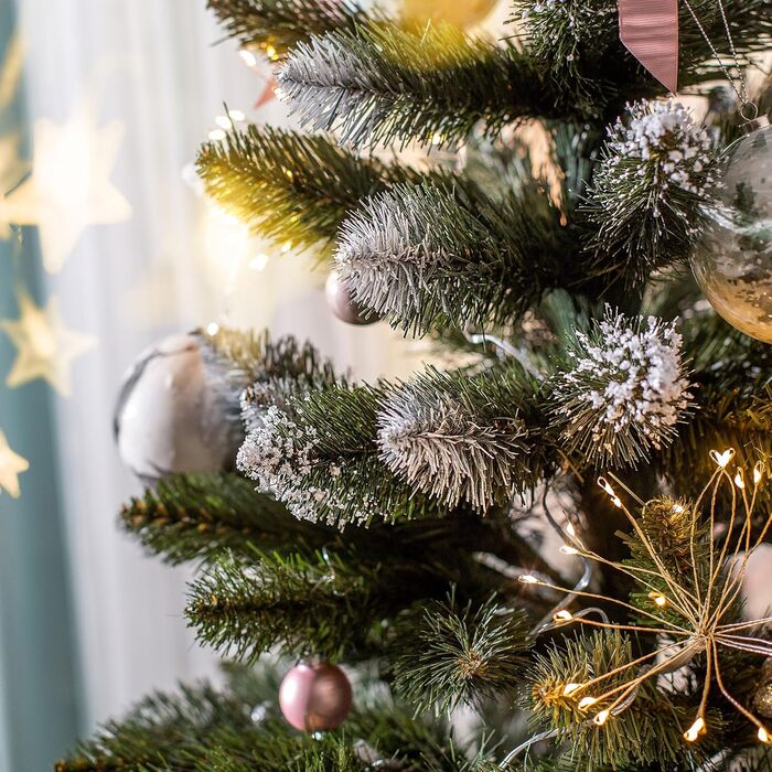Штучна ялинка зі срібними кульками та інеєм 180 см KADAX