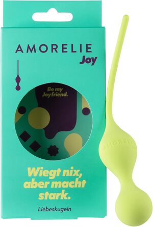 Кульки для тренування м’язів тазового дна AMORELIE Joy, 75 г, силіконові, жовті, водонепроникні
