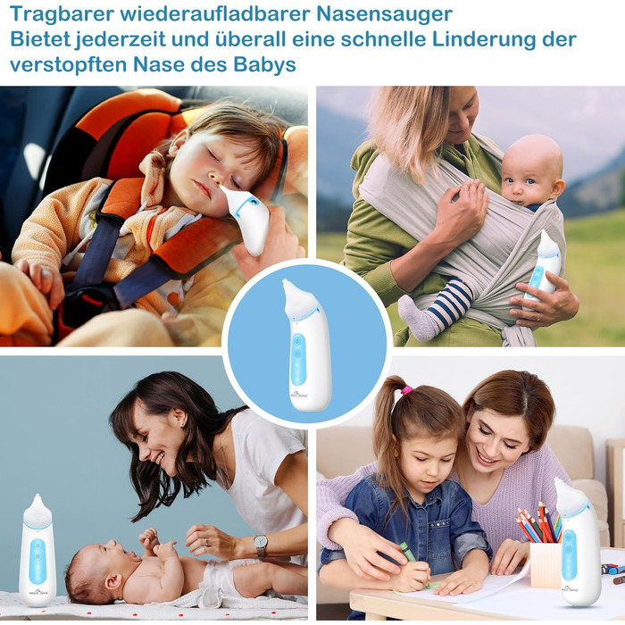 Дитячий електричний назальний аспіратор EasyHome акумуляторний дитячий пилосос, подарунок для новонароджених, малюків, аспіратор д