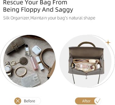 Організатор для сумок ZYZii, Організатор для сумок преміум-класу з шовку Perfect Fit Kelly Pochette/Mini/20/25/28/32/35/40, Розкіш