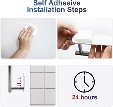 Тримач для туалетного рулону самоклеючий, настінний тримач для туалетного рулону з нержавіючої сталі SUS 304, тримач для туалетног