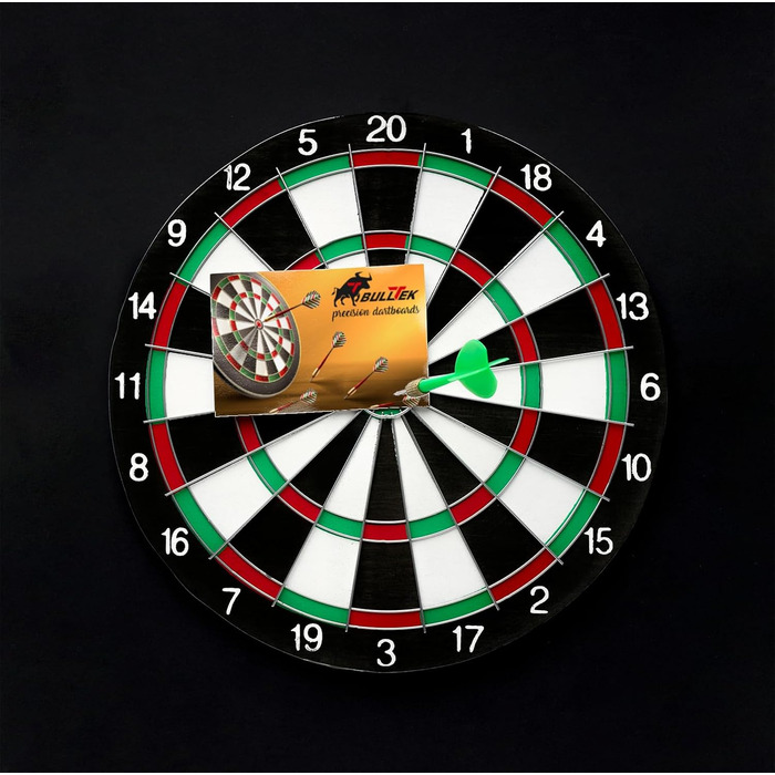 Мішень для дартсу, звичайна 38 см, двосторонній щит для дорослих та підлітків з 6 сталевими дротиками, круглий корпус для кріплення на стіну