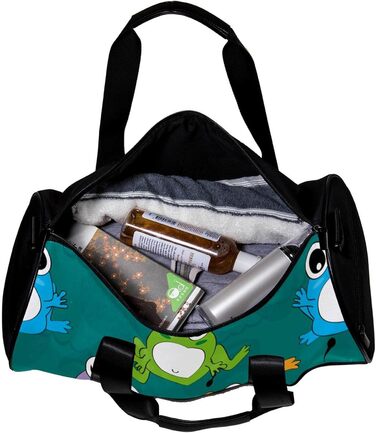 Спортивна сумка, маленька дорожня сумка, сумка для шопінгу та йоги, з кумедним мультяшним дизайном жабок, сумка для фітнесу на відкритому повітрі, ручна поклажа