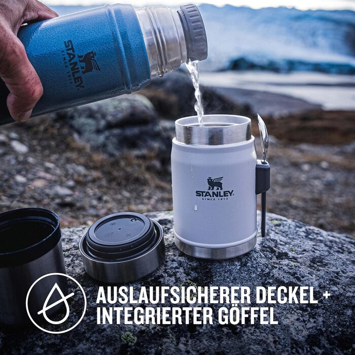 Термоконтейнер для їжі з виделкою 400 мл - Зберігає їжу гарячою або холодною протягом 7 годин - Підігрівач з нержавіючої сталі - Б