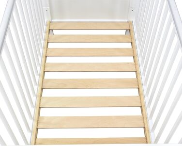 Дитяче ліжечко 70x140 см біле дитяче ліжко, що трансформується в дитяче ліжко &quotНаталі&quot, масив сосни, з прорізувачами