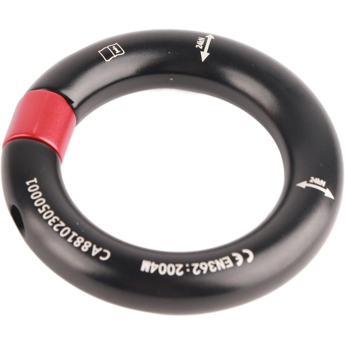 Кільце для спуску на мотузці HERCHR, алюмінієвий сплав 24 кН, отвір, знімний з&39єднувач для скелелазіння, точка з&39єднання запобіжного кільця ущільнювача для скелелазіння, гамак Tree Surgeon, чорний