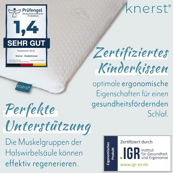 Дитяча подушка - Ергономічна подушка для дитячої кімнати з піною з пам'яттю - Подушка 40x60 см ідеально підходить як дитяча подушк