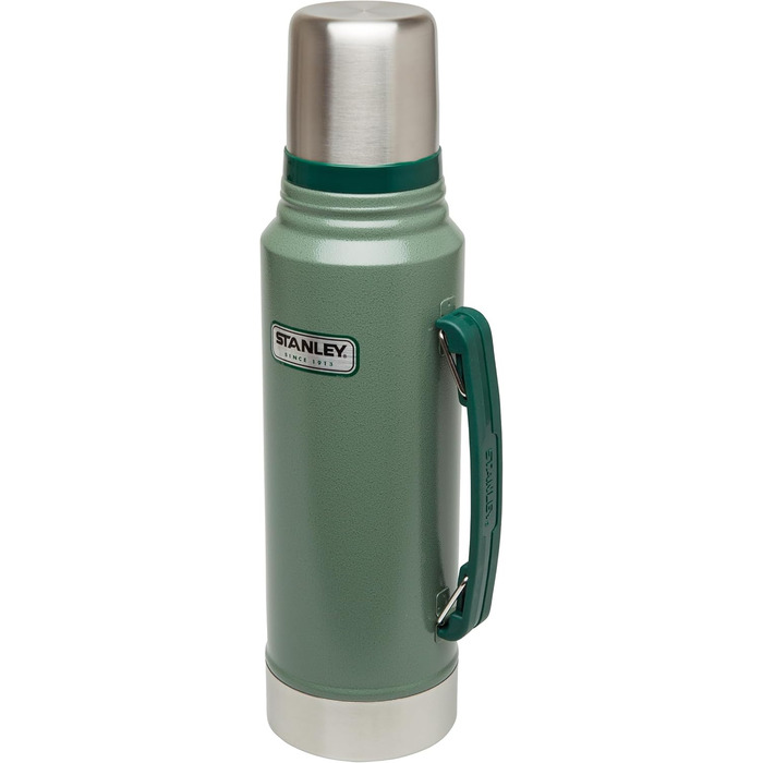 Термос Stanley Classic Legendary - Зберігає температуру гарячою або холодною протягом 24-32 годин - Можна мити в посудомийній машині - Герметична кришка служить чашкою - Ізольована пляшка без BPA - Термос з нержавіючої сталі