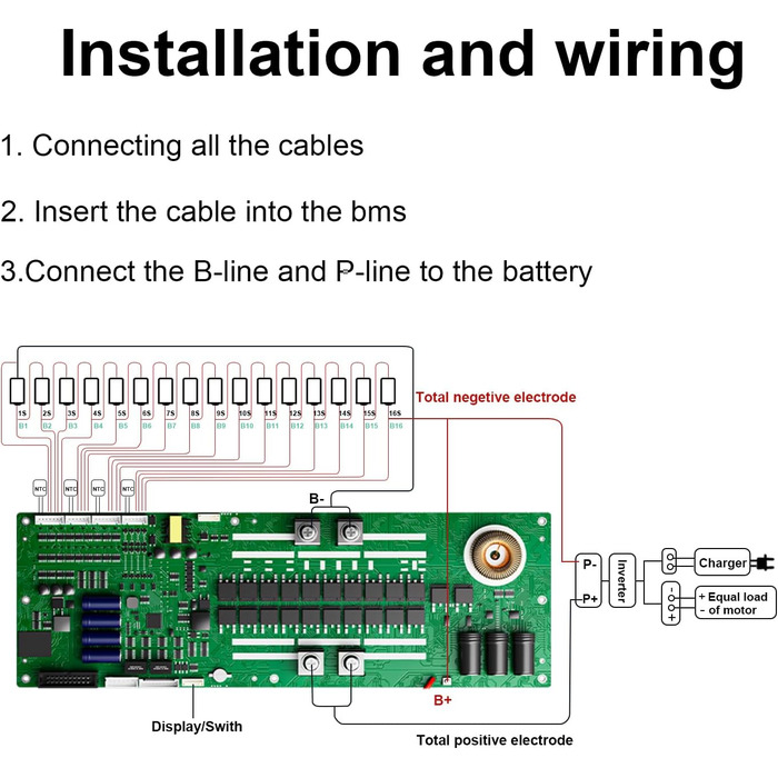 Інверторний блок керування сонячною енергією JKBMS 8S-16S 24V-48V 150A, домашній накопичувач енергії BMS 1A, активний баланс, вбудований Bluetooth з RS485 CAN для сонячної системи (JK-PB1A16S15P) JK-PB1A16S15P V15