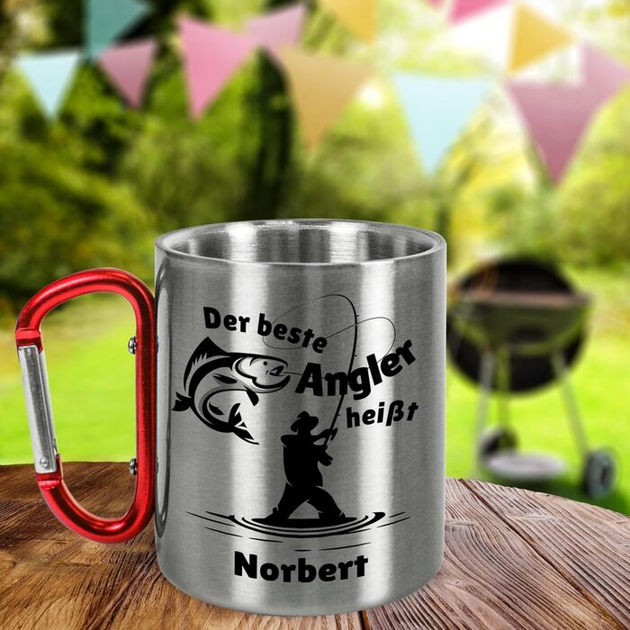 Кружка з нержавіючої сталі з карабіном True Statements, персоналізована Найкращий рибалка це ВАШЕ ІМ&39Я приблизно 330 мл металева кружка з іменем цікавий подарунок для рибалок, рибалок-аматорів, чоловіків на День батька