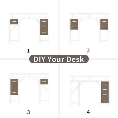 Ігровий стіл BEXEVUE з розетками та світлодіодним освітленням - 120x50 см Сучасний комп&39ютерний стіл з лотком для клавіатури, 4 двосторонні шухляди, велика полиця для зберігання речей для навчання, ігор, роботи, спальні, домашнього офісу 120 x 50 см Кор