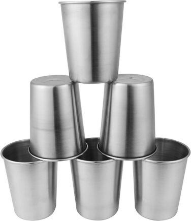 Набір із 6 чашок з нержавіючої сталі EVERMARKET об&39ємом 230 мл, ударостійкі металеві стаканчики об&39ємом не більше 1 пінти для дітей та дорослих