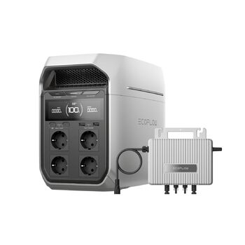 Портативна електростанція EcoFlow Delta 3 Plus 1024 Втгод, 0 ПДВ, WLAN STREAM, мікроінвертор 800 Вт, акумулятор LiFePO4, сонячний генератор 1800 Вт (пік 3600 Вт) для аварійного живлення, кемпінг WN2DELTA 3 Plus