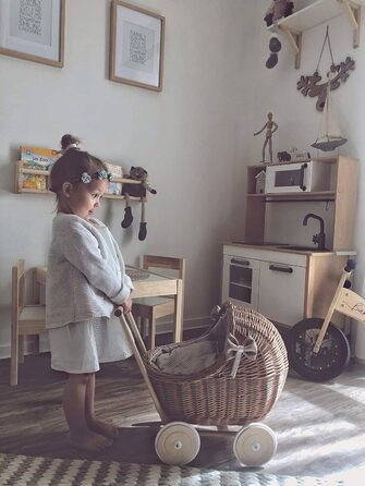 Плетені коляски для ляльок з постільною білизною ідеальна ідея для подарунка плетені коляски для ляльок красива іграшка з лози пле