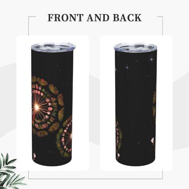 Кухоль з прямою трубочкою, 590 мл, дизайн зірки з кульбаб, друкований, дорожній кухоль, підходить для кемпінгу, офісу та дому