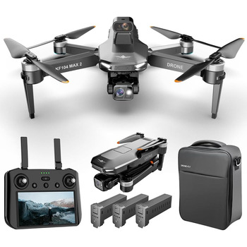Дрон X-Verse KF104 MAX2 із камерами 4K HD EIS, пульт дистанційного керування з екраном, дистанційне керування 6 км, 3-осьовий підв